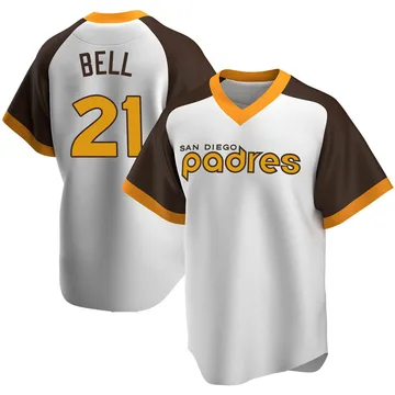 Heath Bell Men's San Diego Padres Replica Home Cooperstown Collection Jersey - White