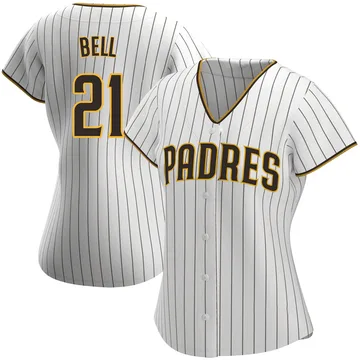 Heath Bell Women's San Diego Padres Replica Home Jersey - White/Brown