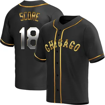 Herb Score Men's Chicago White Sox Replica Alternate Jersey - Black Golden