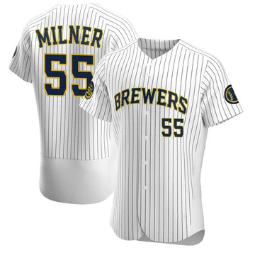 Hoby Milner Men's Milwaukee Brewers Authentic Alternate Jersey - White