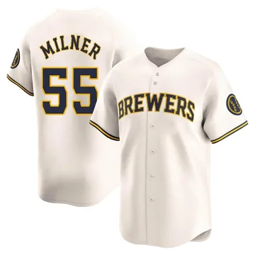 Hoby Milner Men's Milwaukee Brewers Limited Home Jersey - Cream