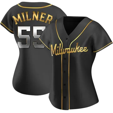 Hoby Milner Women's Milwaukee Brewers Replica Alternate Jersey - Black Golden