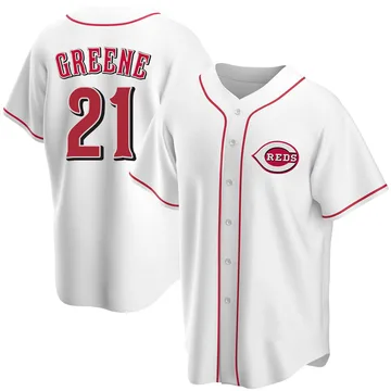 Hunter Greene Men's Cincinnati Reds Replica Home Jersey - White