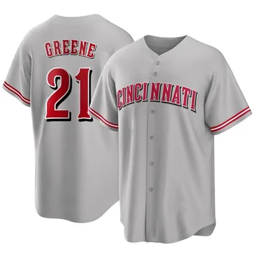 Hunter Greene Men's Cincinnati Reds Replica Road Jersey - Gray