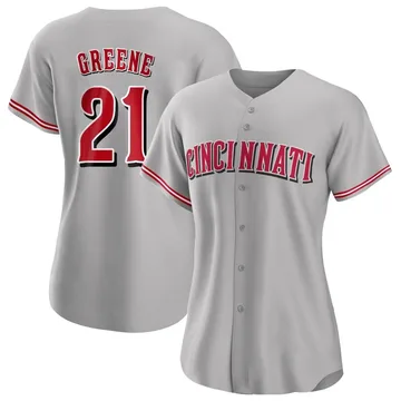 Hunter Greene Women's Cincinnati Reds Authentic Road Jersey - Gray