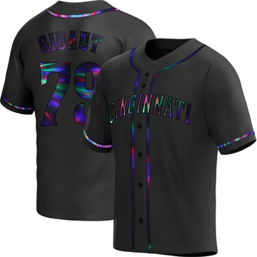 Ian Gibaut Men's Cincinnati Reds Replica Alternate Jersey - Black Holographic