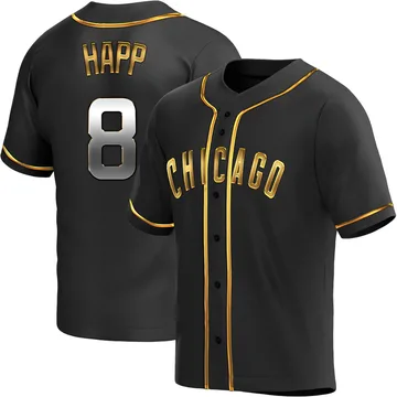 Ian Happ Men's Chicago Cubs Replica Alternate Jersey - Black Golden