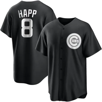 Ian Happ Men's Chicago Cubs Replica Jersey - Black/White