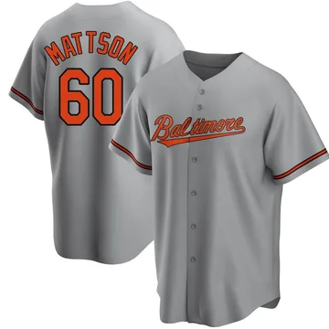 Isaac Mattson Men's Baltimore Orioles Replica Road Jersey - Gray