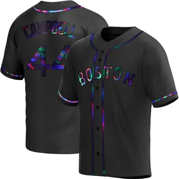 Isaiah Campbell Men's Boston Red Sox Replica Alternate Jersey - Black Holographic