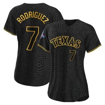 Ivan Rodriguez Women's Texas Rangers Authentic Snake Skin City 2023 World Series Champions Jersey - Black