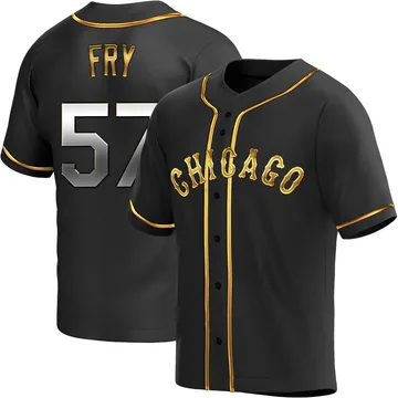 Jace Fry Men's Chicago White Sox Replica Alternate Jersey - Black Golden