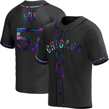 Jace Fry Men's Chicago White Sox Replica Alternate Jersey - Black Holographic