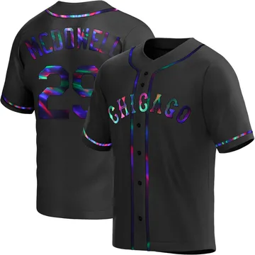 Jack Mcdowell Men's Chicago White Sox Replica Alternate Jersey - Black Holographic