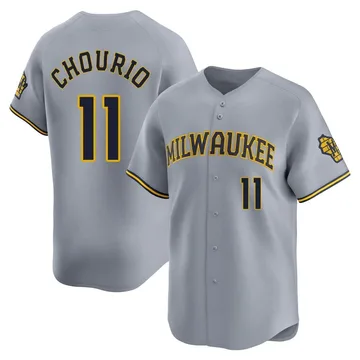 Jackson Chourio Men's Milwaukee Brewers Limited Away Jersey - Gray