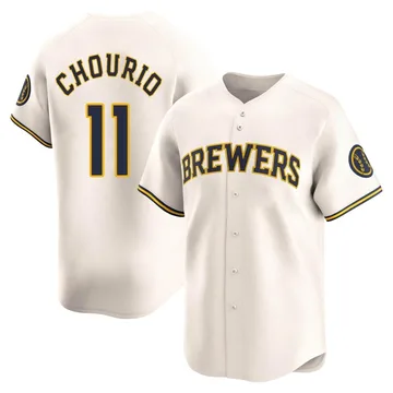 Jackson Chourio Men's Milwaukee Brewers Limited Home Jersey - Cream