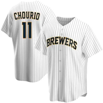 Jackson Chourio Men's Milwaukee Brewers Replica Home Jersey - White