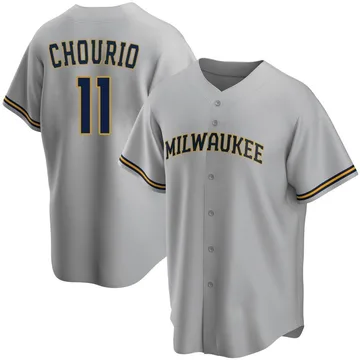 Jackson Chourio Men's Milwaukee Brewers Replica Road Jersey - Gray