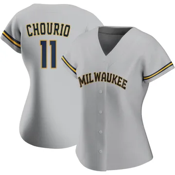 Jackson Chourio Women's Milwaukee Brewers Authentic Road Jersey - Gray