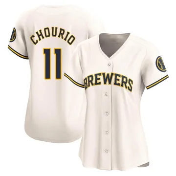 Jackson Chourio Women's Milwaukee Brewers Limited Home Jersey - Cream