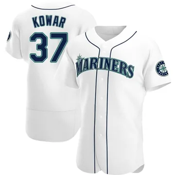 Jackson Kowar Men's Seattle Mariners Authentic Home Jersey - White