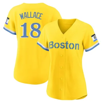 Jacob Wallace Women's Boston Red Sox Authentic Blue 2021 City Connect Player Jersey - Gold/Light