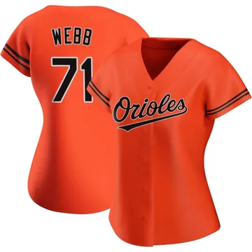 Jacob Webb Women's Baltimore Orioles Authentic Alternate Jersey - Orange