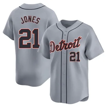 Jacoby Jones Men's Detroit Tigers Limited JaCoby Jones Road Jersey - Gray