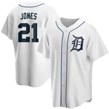 Jacoby Jones Men's Detroit Tigers Replica JaCoby Jones Home Jersey - White