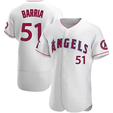 Jaime Barria Men's Los Angeles Angels Authentic Jersey - White