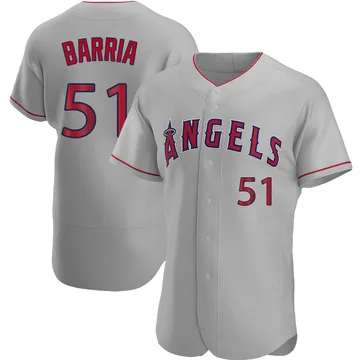 Jaime Barria Men's Los Angeles Angels Authentic Road Jersey - Gray