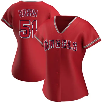 Jaime Barria Women's Los Angeles Angels Authentic Alternate Jersey - Red