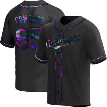 Jair Camargo Men's Minnesota Twins Replica Alternate Jersey - Black Holographic