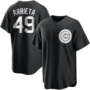 Jake Arrieta Men's Chicago Cubs Replica Jersey - Black/White