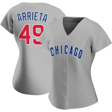 Jake Arrieta Women's Chicago Cubs Authentic Road Jersey - Gray