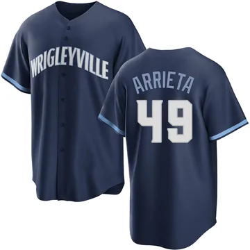 Jake Arrieta Youth Chicago Cubs Replica 2021 City Connect Jersey - Navy