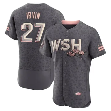 Jake Irvin Men's Washington Nationals Authentic 2022 City Connect Jersey - Gray