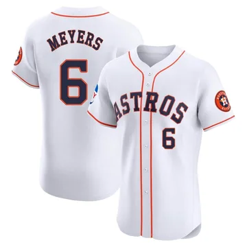 Jake Meyers Men's Houston Astros Elite Home Patch Jersey - White