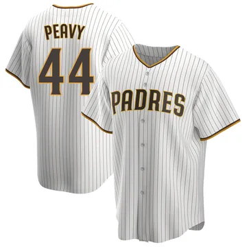 Jake Peavy Men's San Diego Padres Replica Home Jersey - White/Brown