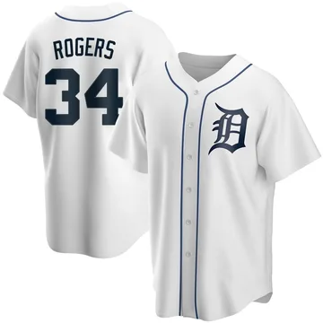 Jake Rogers Men's Detroit Tigers Replica Home Jersey - White