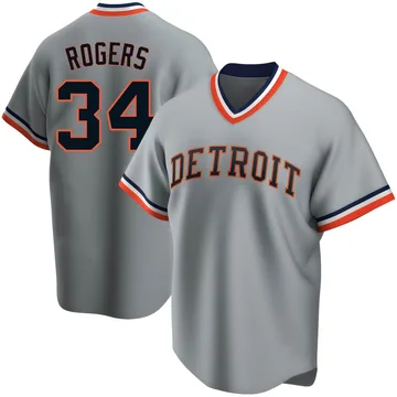 Jake Rogers Men's Detroit Tigers Replica Road Cooperstown Collection Jersey - Gray