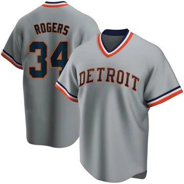 Jake Rogers Men's Detroit Tigers Road Cooperstown Collection Jersey - Gray