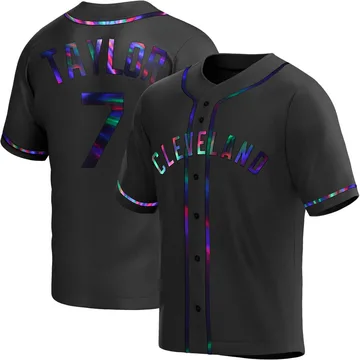 Jake Taylor Men's Cleveland Guardians Replica Alternate Jersey - Black Holographic