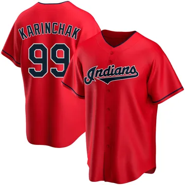 James Karinchak Men's Cleveland Guardians Replica Alternate Jersey - Red