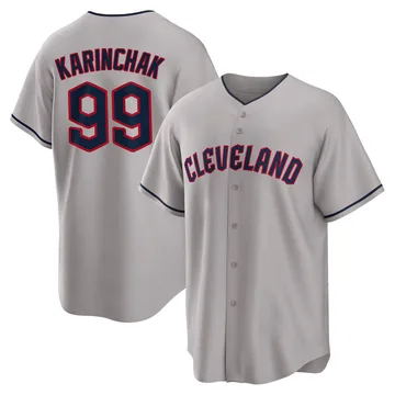 James Karinchak Men's Cleveland Guardians Replica Road Jersey - Gray