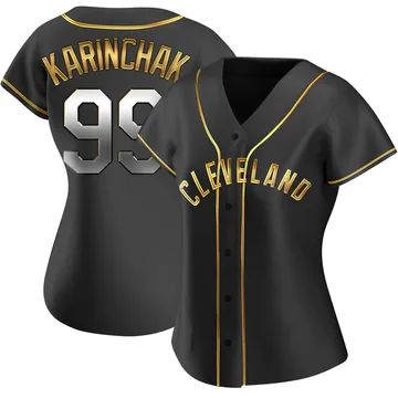 James Karinchak Women's Cleveland Guardians Replica Alternate Jersey - Black Golden