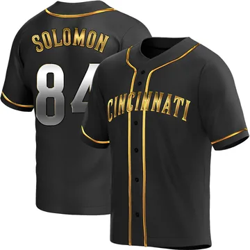 Jared Solomon Men's Cincinnati Reds Replica Alternate Jersey - Black Golden