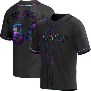 Jared Solomon Men's Cincinnati Reds Replica Alternate Jersey - Black Holographic