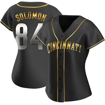 Jared Solomon Women's Cincinnati Reds Replica Alternate Jersey - Black Golden