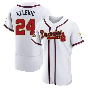 Jarred Kelenic Men's Atlanta Braves Authentic White 2022 Program Jersey - Gold